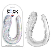King Cock 17½ inch Double Trouble Dildo - Large Clear