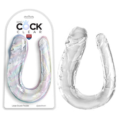 King Cock 17½ inch Double Trouble Dildo - Large Clear