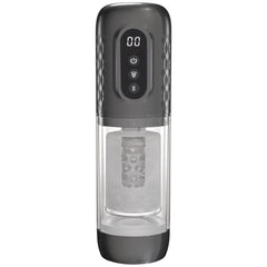 PUMPED Vortex Sucking Rotating & Thrusting Auto Masturbator - Grey/Clear