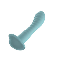 Passion Play Liquid Silicone Ridged Dildo - Blue - Blue 18 cm Dildo