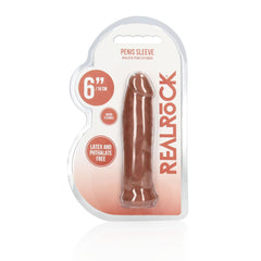 REALROCK 6'' Realistic Penis Sleeve - Tan - Tan 15.2 cm Penis Extension Sleeve