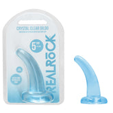 REALROCK Non Realistic Dildo With Suction Cup - 11.5 cm - Blue - Blue 11.5 cm Curved Pegging Dong