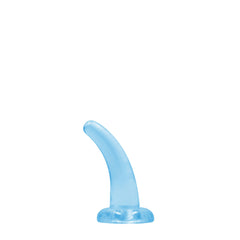 REALROCK Non Realistic Dildo With Suction Cup - 11.5 cm - Blue - Blue 11.5 cm Curved Pegging Dong