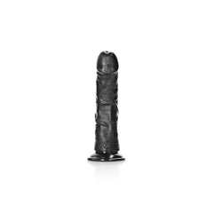REALROCK Realistic Regular Curved Dildo with Suction Cup - 15.5 cm - Black 15.5 cm (6'') Dong