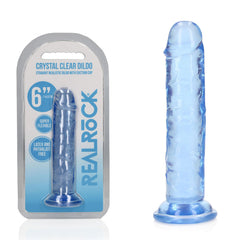 REALROCK 15.5 cm Straight Dildo - Blue - Blue 15.5 cm (6'') Dong