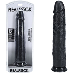 REALROCK 33cm Extra Long Dildo - Black - Black 33 cm (13'') Extra Long Dong