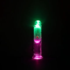REALROCK 16.2cm Vibrating Dong with LED & Remote - Clear