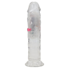 REALROCK 16.2cm Vibrating Dong with LED & Remote - Clear