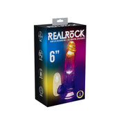 REALROCK 16.2cm Vibrating Dong with Balls LED & Remote - Clear