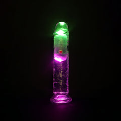 REALROCK 19.5cm Vibrating Dong with LED & Remote - Clear