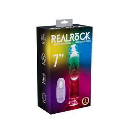 REALROCK 19.5cm Vibrating Dong with LED & Remote - Clear
