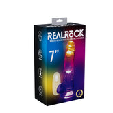 REALROCK 19.5cm Vibrating Dong with Balls LED & Remote - Clear