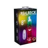REALROCK 22.5cm Vibrating Dong with LED & Remote - Clear