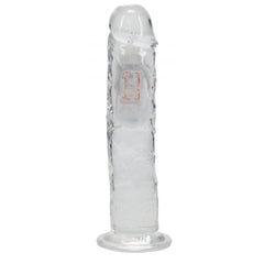REALROCK 22.5cm Vibrating Dong with LED & Remote - Clear