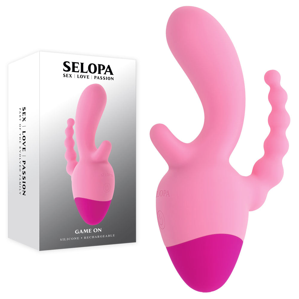 Selopa GAME ON - Pink USB Rechargeable Mini Triple Stimulator