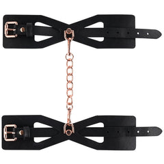 Sex & Mischief Brat Handcuffs - Black/Rose Gold Restraints