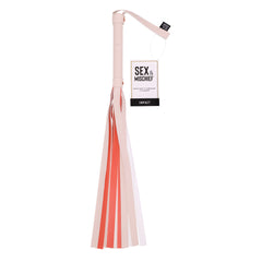 Sex & Mischief Peaches n CreaMe Striped Flogger Whip - Peach 80 cm