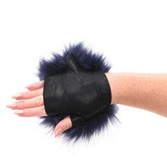 Sex & Mischief Cougar Metal Spiked Sensory Glove - Navy Blue