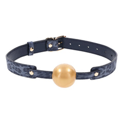 Sex & Mischief Cougar Vented Ball Gag - Navy & Gold