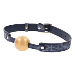Sex & Mischief Cougar Vented Ball Gag - Navy & Gold