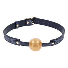 Sex & Mischief Cougar Vented Ball Gag - Navy & Gold