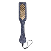 Sex & Mischief Cougar Studded Paddle - Navy Blue with with Gold Studs