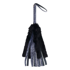 Cougar Faux Fur Navy & Black Furry Flogger Whip