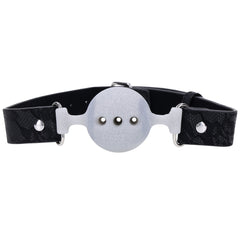 Sex & Mischief Lace Silicone Breathable Ball Gag - Black/Grey Mouth Restraint