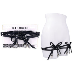 Sex & Mischief Laced Up Garters - Black Garters