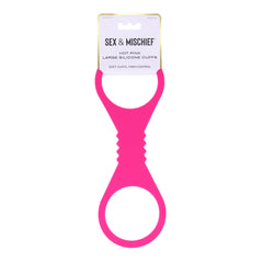 Sex & Mischief Large Hot Pink Silicone Cuffs - Hot Pink Large Restraints