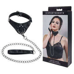 Sportsheets Velvet Noir Collar & Leash - Black