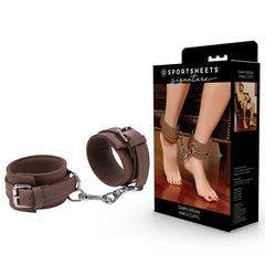 SPORTSHEETS Signature Dawn Dream Ankle Cuffs - Tan Adjustable Leg Restraints