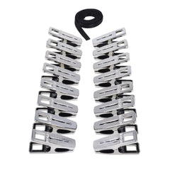 EDGE Body Zipper Clothes Pins - Chrome Chrome Pins - Set of 16