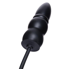 Size Up 5.5 Inch Ripple Inflatable Butt Plug - Black 15.2 cm Inflatable Butt Plug