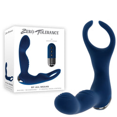 Zero Tolerance BY ALL MEANS - 13.4 cm USB Rechargeable Prostate Massager with Cock Ring