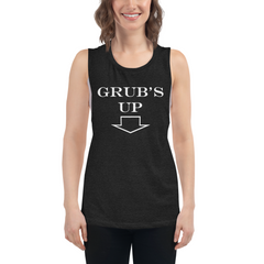 Ladies’ Tank Top - GRUB'S UP in Black