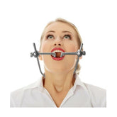 Stainless Steel Open Mouth Gag with Neck Collar