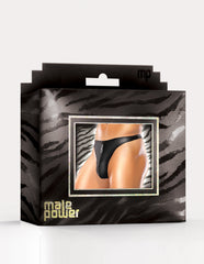 Male Power Zipper Thong Blk 2 sizes