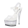 Clear Platform Sandal With Quick Release Strap 6in Heel Size AU 8