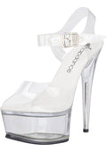 Clear Platform Sandal With Quick Release Strap 6in Heel Size AU 8