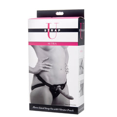 Sutra Fleece-Lined Strap On with Vibrator Pouch