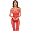 All Heart Crotchless Bodystocking Red  OS