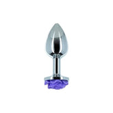 Purple Rose 3 inch Metal Butt Plug