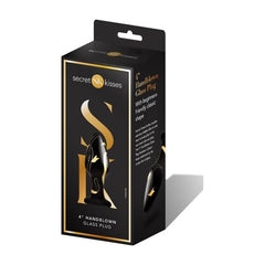 Secret Kisses Handblown Wide Glass Butt Plug 4 inch