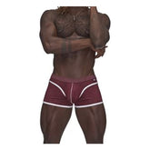 Male Power Sport Mesh Mini Short Burgundy - 4 sizes