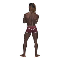 Male Power Sport Mesh Mini Short Burgundy - 4 sizes