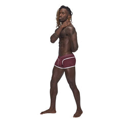 Male Power Sport Mesh Mini Short Burgundy - 4 sizes