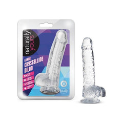 Naturally Yours 6" Crystaline Dildo - Diamond Clear