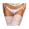 Microfiber and Lace G-String with Studs White - 4 sizes