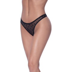 High Waist Micro Star Thong Black - 2 colours 3 sizes